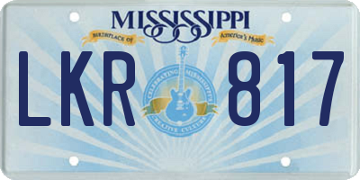 MS license plate LKR817