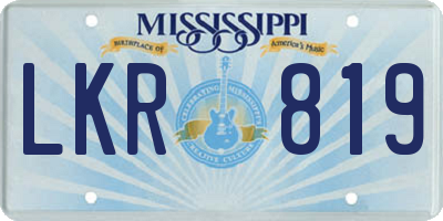 MS license plate LKR819