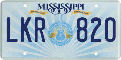 MS license plate LKR820