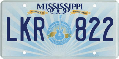 MS license plate LKR822