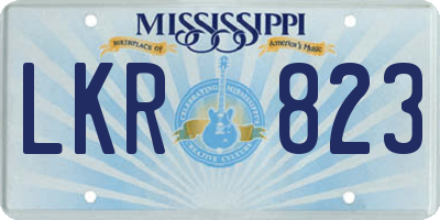 MS license plate LKR823