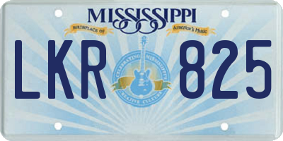 MS license plate LKR825