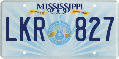 MS license plate LKR827