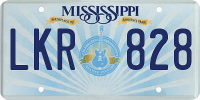 MS license plate LKR828