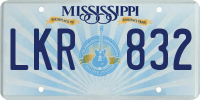 MS license plate LKR832