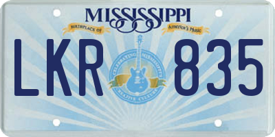 MS license plate LKR835