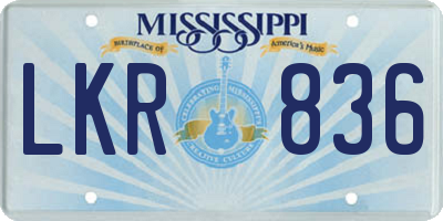 MS license plate LKR836