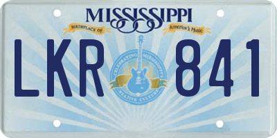 MS license plate LKR841