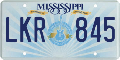 MS license plate LKR845