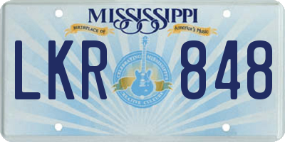 MS license plate LKR848