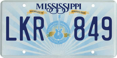 MS license plate LKR849