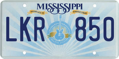MS license plate LKR850