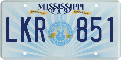 MS license plate LKR851