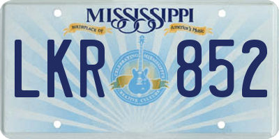 MS license plate LKR852