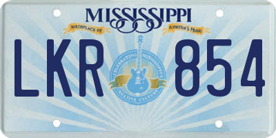 MS license plate LKR854