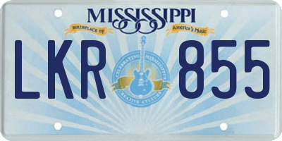 MS license plate LKR855