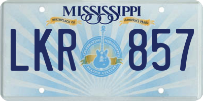 MS license plate LKR857