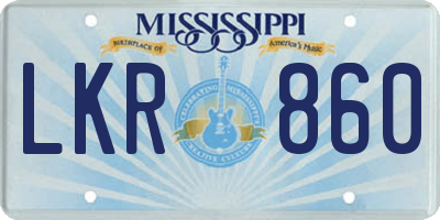MS license plate LKR860