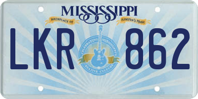 MS license plate LKR862