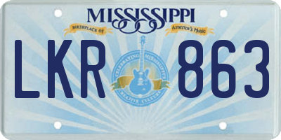 MS license plate LKR863