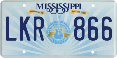 MS license plate LKR866