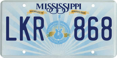 MS license plate LKR868