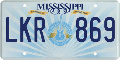 MS license plate LKR869
