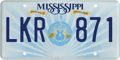 MS license plate LKR871