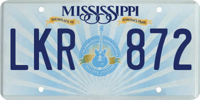 MS license plate LKR872