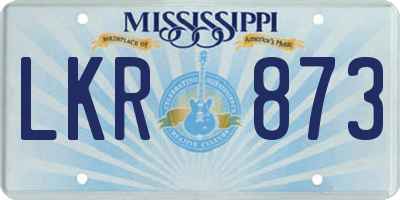 MS license plate LKR873