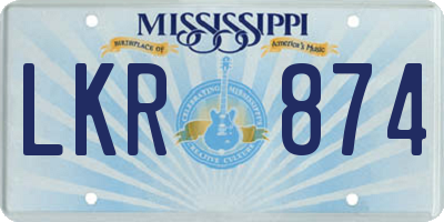 MS license plate LKR874