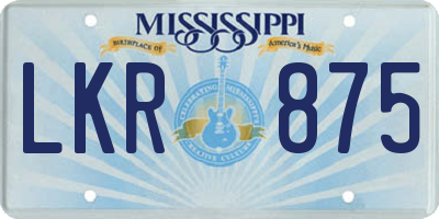 MS license plate LKR875