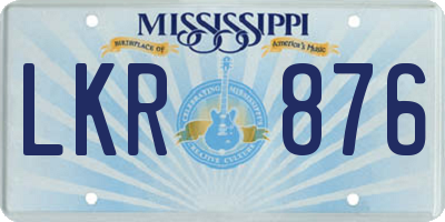 MS license plate LKR876