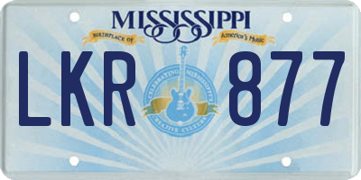 MS license plate LKR877