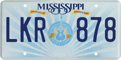 MS license plate LKR878