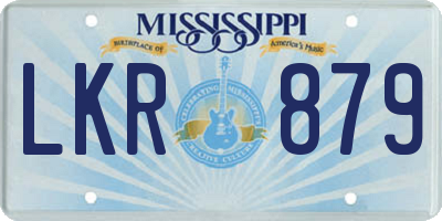 MS license plate LKR879