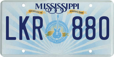 MS license plate LKR880