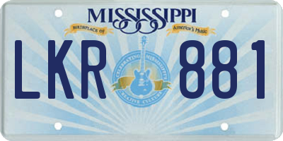 MS license plate LKR881