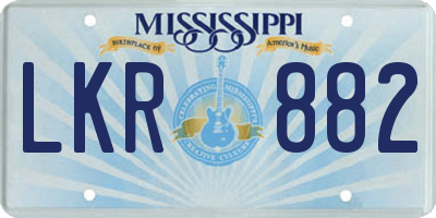 MS license plate LKR882