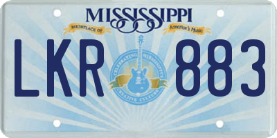 MS license plate LKR883