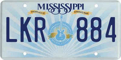 MS license plate LKR884