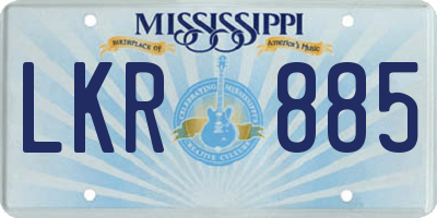 MS license plate LKR885