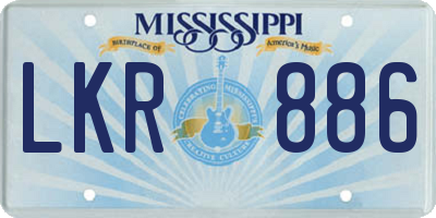 MS license plate LKR886