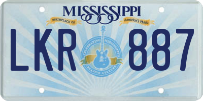 MS license plate LKR887