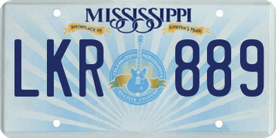 MS license plate LKR889