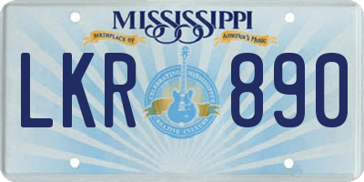 MS license plate LKR890