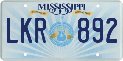 MS license plate LKR892
