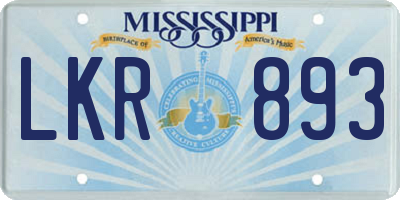 MS license plate LKR893