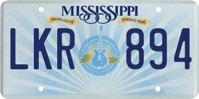 MS license plate LKR894