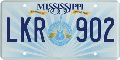 MS license plate LKR902